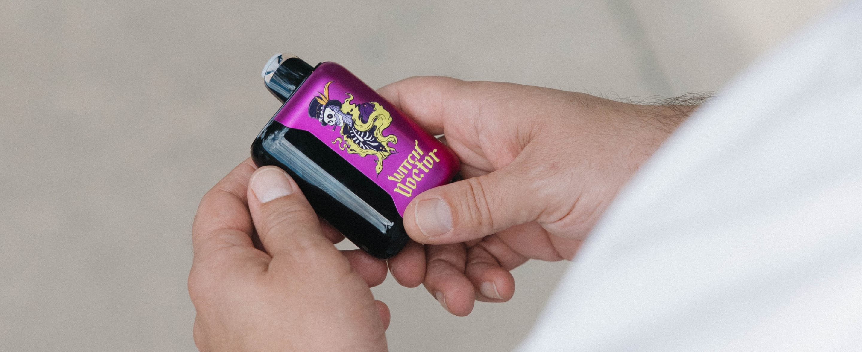 A Hometown Hero Vapor device held in hand.