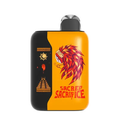 Orange e-cig with a native american design