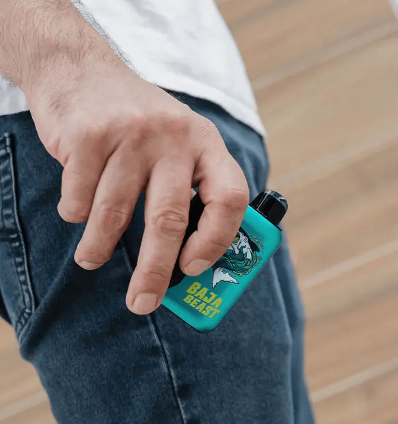 nicotine ecig device in hands