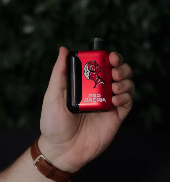 nicotine ecig device in hands