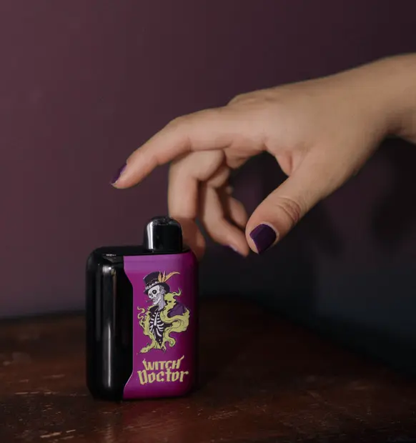 nicotine ecig device in hands